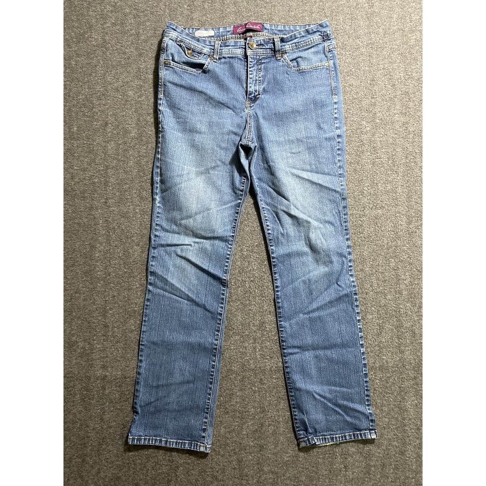 Gloria Vanderbilt Straight Leg Denim Jeans Women's Medium Wash Blue Size 12